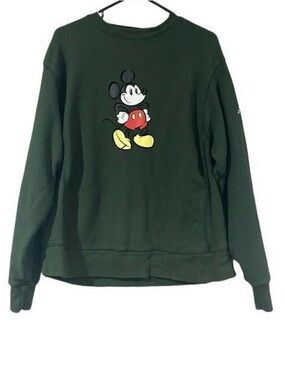 Disney forest Green Crewneck Sweatshirt with Mickey Graphic